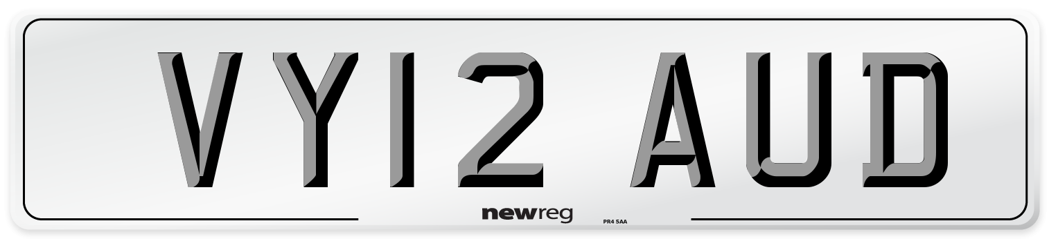 VY12 AUD Number Plate from New Reg